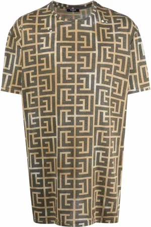 Balmain Kortærmet T-shirt med monogramtryk
