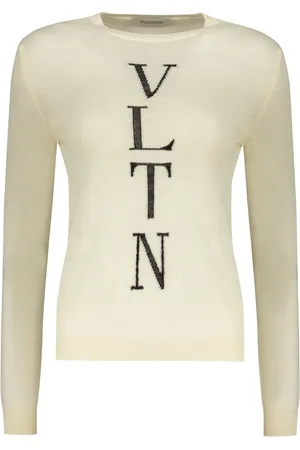 VALENTINO GARAVANI Intarsiastrikket trøje med logo