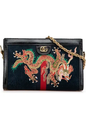 Gucci Lille Dragon Ophidia skuldertaske i ruskind fra 2016-2024