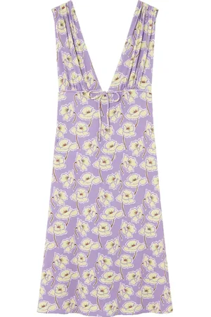 VERSACE Mellemlang Poppies kjole med V-hals