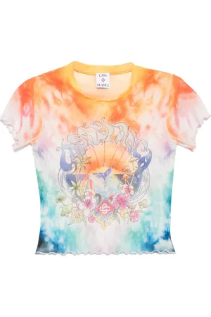 Casablanca T-shirt i mesh med tryk