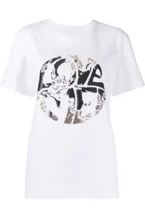 Alberta Ferretti T-shirt med tryk og pailletter