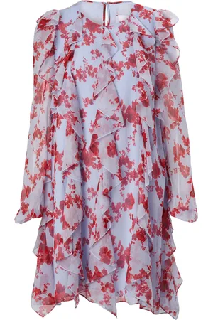 Carolina Herrera Kjole i chiffon med blomstertryk