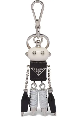 Prada Robot-nøglering i saffiano-læder