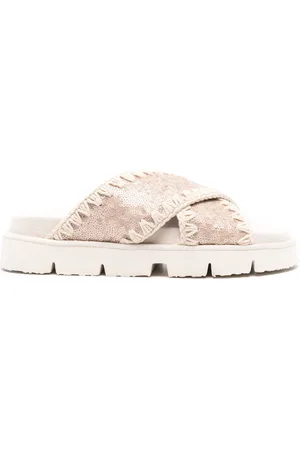Mou Bio Criss-Cross sandaler med pailletter