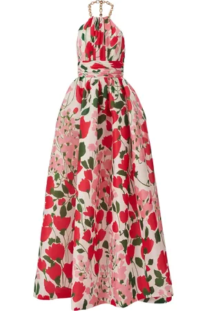 Carolina Herrera Blomstret kjole med halterneck