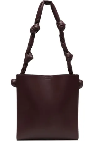 Jil Sander Tote i læder med knudedetalje