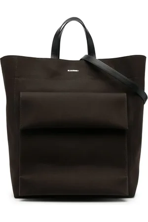 Jil Sander Tote i lærred med logotryk