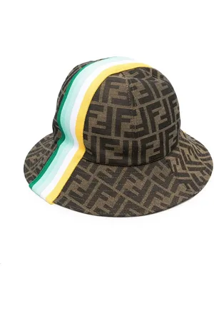 Fendi Stribet solhat med FF-logo