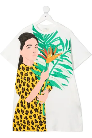 Fendi T-shirt-kjole med grafisk tryk