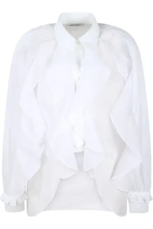 Alberta Ferretti Bluse med flæseærmer