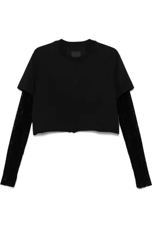 Givenchy Cropped T-shirt med overlag