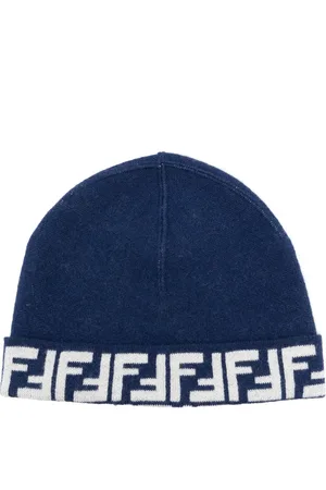 Fendi Intarsiastrikket hue med logo