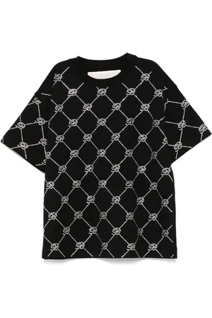MISS BLUMARINE T-shirt med krystallogo