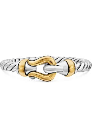 David Yurman Stor Petite Orb ring i 18 karat guld og sterlingsølv (2 mm)
