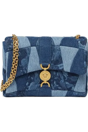 VERSACE Quiltet Kleio skuldertaske i denim