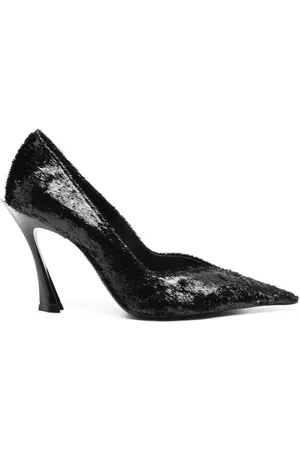 MUGLER 95 mm pumps med glimmer og høj hæl