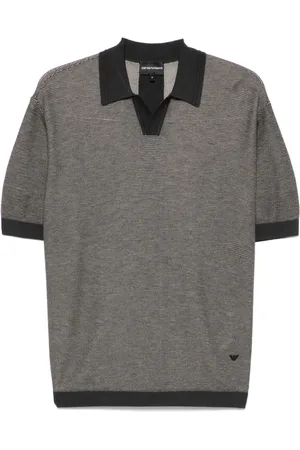 Emporio Armani Polo i silke med jacquard-mønster