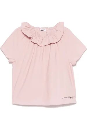 Il gufo Bluse med flæset krave