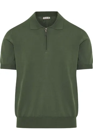 CANALI Polo med kort lynlås foran