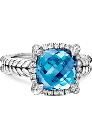 David Yurman Chatelaine Pavé diamantring i sterlingsølv (9 mm)