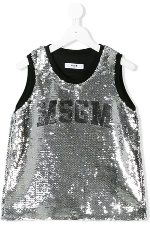 Msgm Top med pailletudsmykket logo