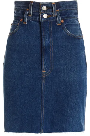 RE/DONE Højtaljet denimnederdel