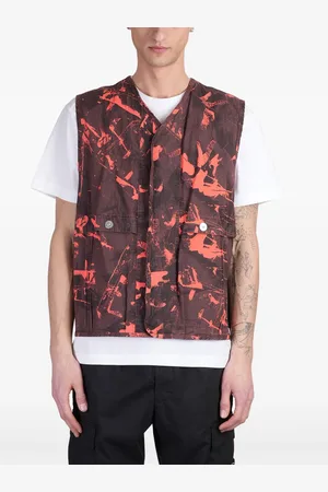 Stone Island Vest med kompasmærke og kamuflagetryk