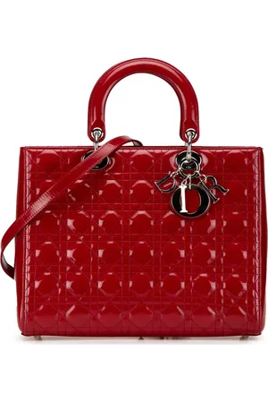 Dior Stor lakeret Cannage Lady Dior satchel-taske fra 2012