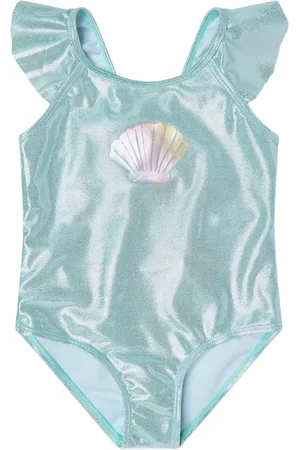 SOLISWIM KIDS Metallisk badedragt med shell-grafik