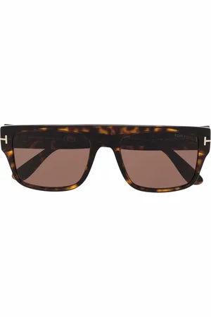 Tom Ford Oversize solbriller med skildpaddeeffekt