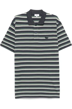 Maison Kitsuné Stribet Profile polo med rævemærke
