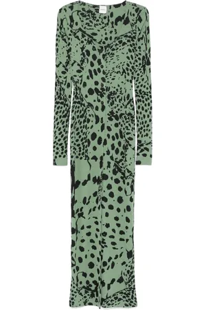 Nanushka Lang kjole med leopardtryk