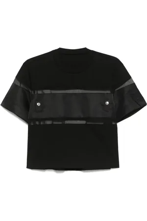 SACAI T-shirt med gennemsigtige paneler