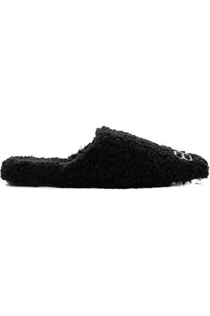 Balenciaga BB Cozy Black fleecesandaler