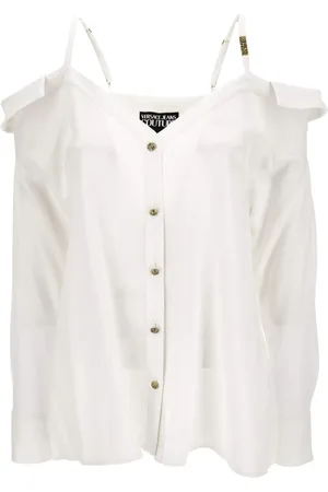 VERSACE Bluse med off-shoulder-snit