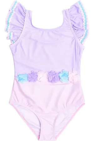 SOLISWIM KIDS Badedragt med blomsterapplikation