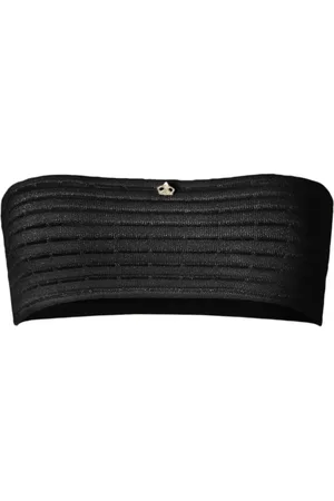 GENNY Ribstrikket cropped bandeau-top