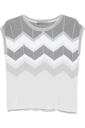 D.EXTERIOR Chevron-strikket vest