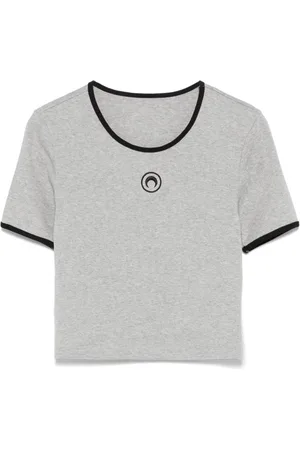Marine Serre T-shirt med halvmånebroderi