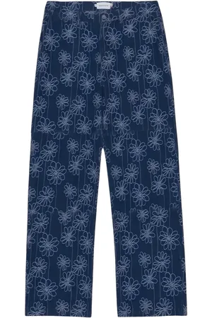 HONOR THE GIFT Indigo- jeans med blomster-jacquard