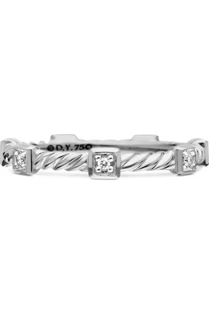 David Yurman Cable Collectibles ring i 18 karat hvidguld med diamant (2 mm)