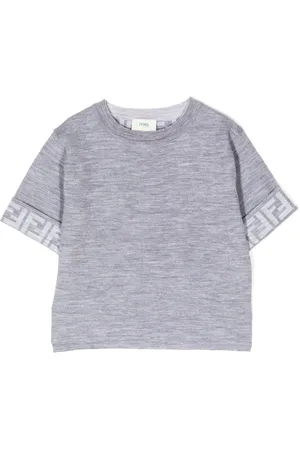 Fendi T-shirt med logotryk og rund hals