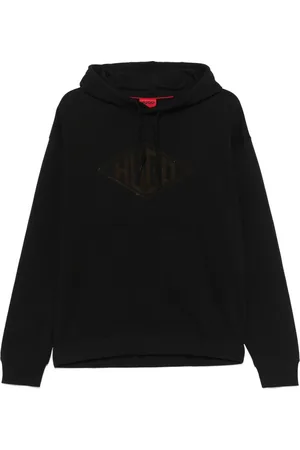 HUGO BOSS Hættetrøje med flock-tekstur og logo