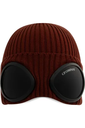 C.P. Company Ribstrikket hue med goggle-detalje