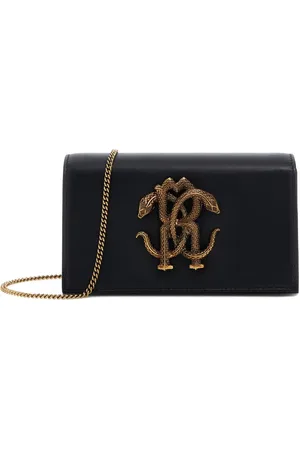 Roberto Cavalli Metallisk clutch med logo