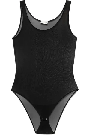 MAGDA BUTRYM Bodysuit i mesh med takket kant