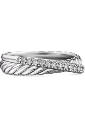 David Yurman Crossover-ring i sterlingsølv med diamanter (5,3 mm)
