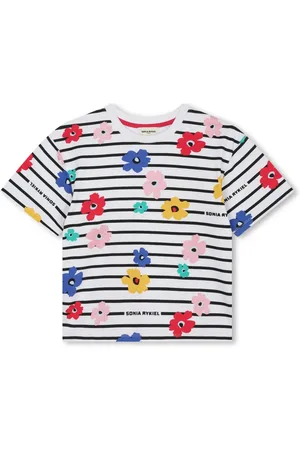 Sonia Rykiel Enfant Stribet T-shirt med blomstertryk