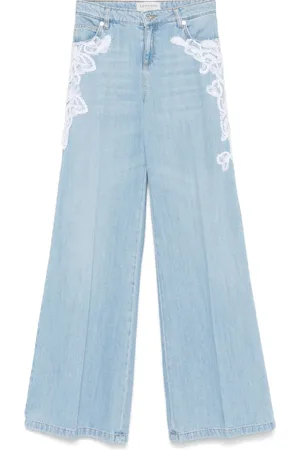 Ermanno Firenze Jeans med blondedetalje